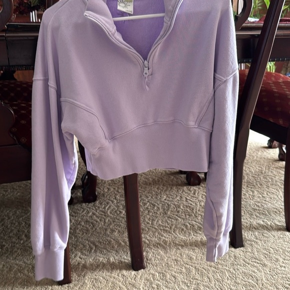 Aerie Crop Sweatshirt Lilac Size L - Picture 6 of 15